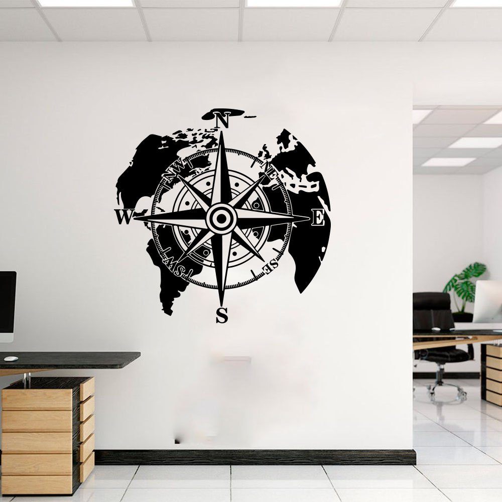 Office Furniture World - Stiker dinding Camper peta dunia Modern