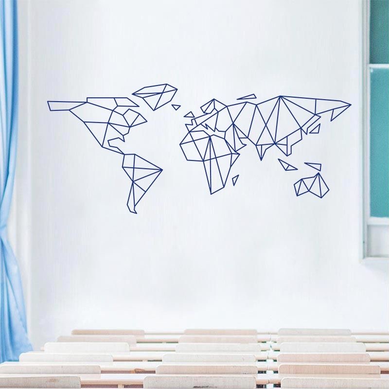 Stiker Dinding Peta Dunia Geom - Office Furniture World ulasan dan harga
