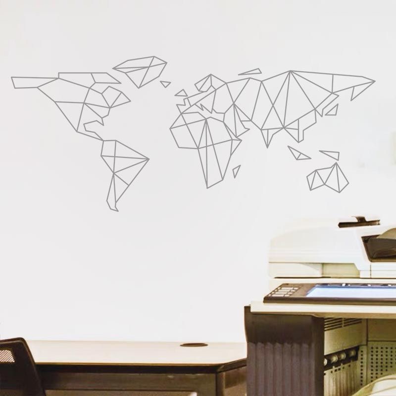 Stiker Dinding Peta Dunia Geom - Office Furniture World ulasan dan harga