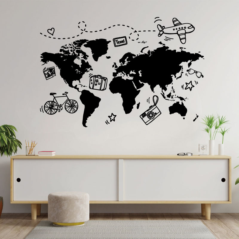 Go Travel Stiker Dinding Peta  - Office Furniture World ulasan dan harga