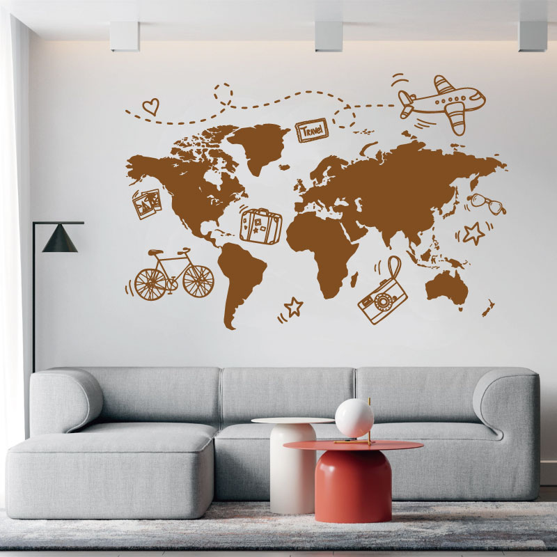 Go Travel Stiker Dinding Peta  - Office Furniture World ulasan dan harga