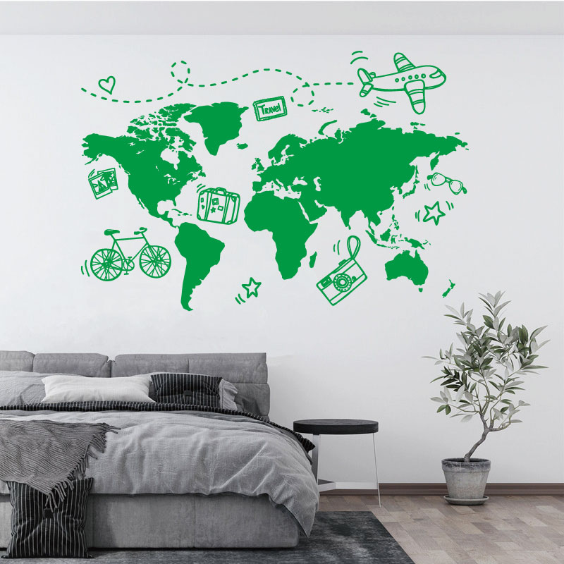 Go Travel Stiker Dinding Peta  - Office Furniture World ulasan dan harga