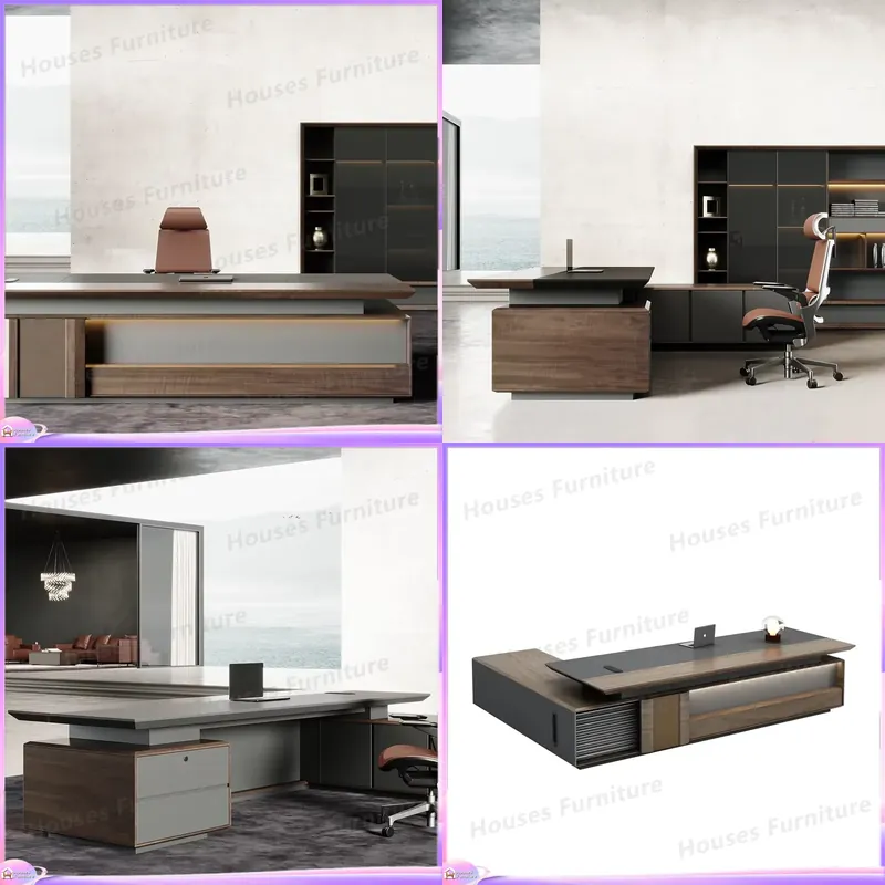 Meja Eksekutif Mewah Kayu Soli - Office Furniture Desk ulasan dan harga