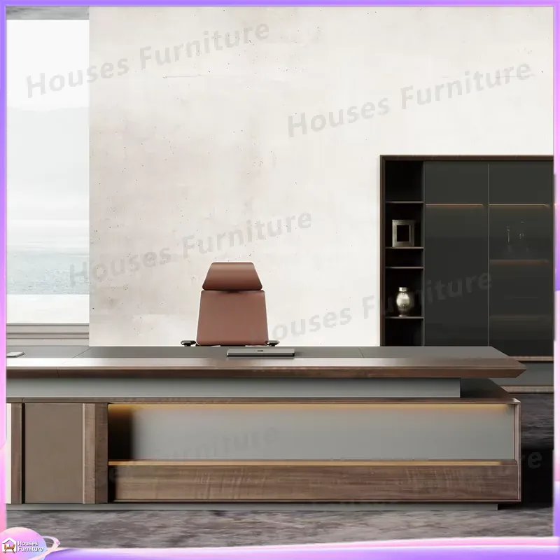 Meja Eksekutif Mewah Kayu Soli - Office Furniture Desk ulasan dan harga