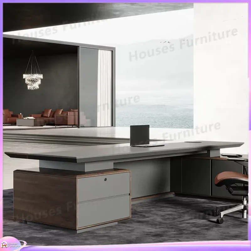 Meja Eksekutif Mewah Kayu Soli - Office Furniture Desk ulasan dan harga