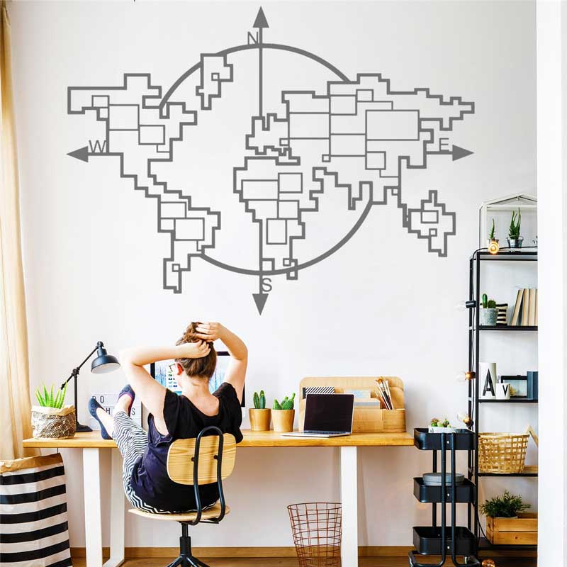 Stiker Dinding Vinil Kompas Pe - Office Furniture World ulasan dan harga