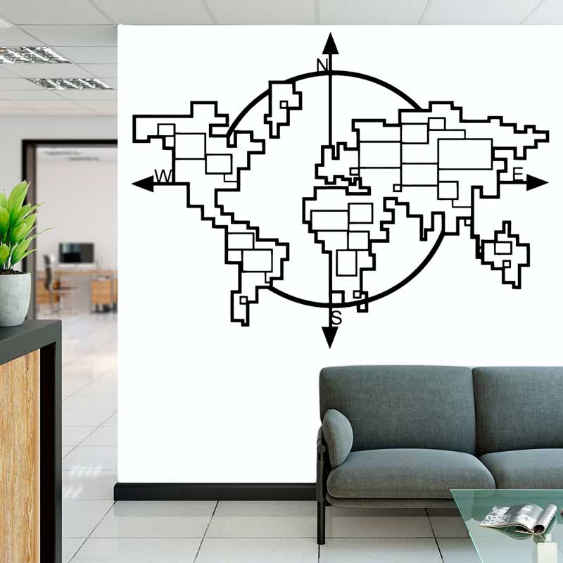 Stiker Dinding Vinil Kompas Pe - Office Furniture World ulasan dan harga