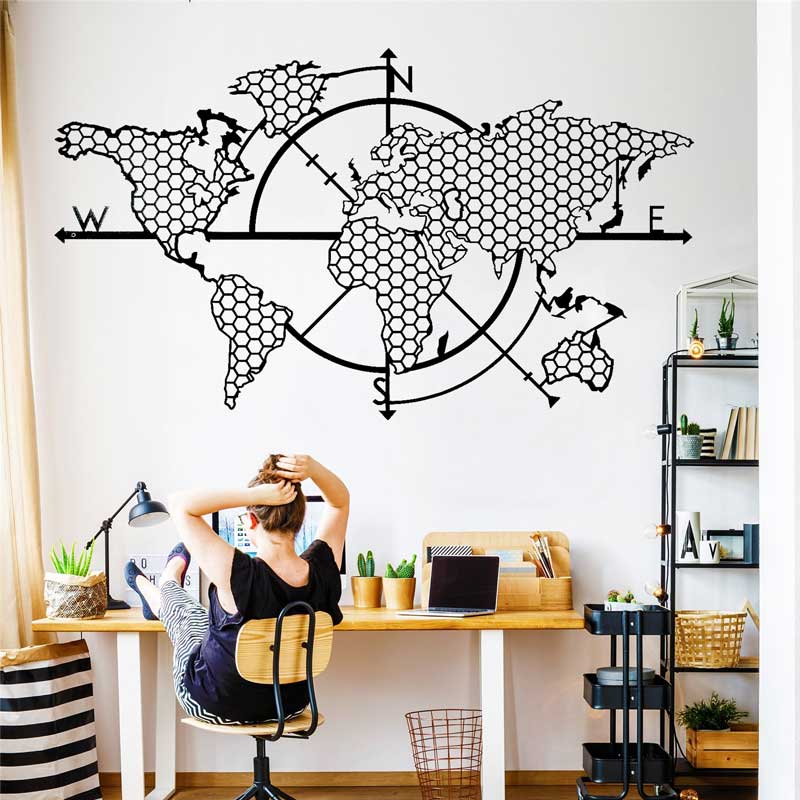 Stiker Dinding Vinil Kompas Pe - Office Furniture World ulasan dan harga